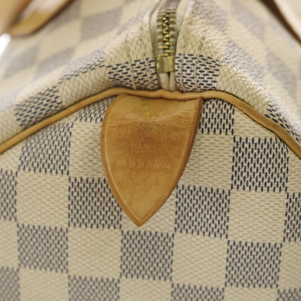 LOUIS VUITTON(ルイヴィトン) ダミエアズール スピーディ30 ボストンバッグ ハンドバッグ アイボリー×ブラウン PVCレザー N41533 ゴールド金具 レディース