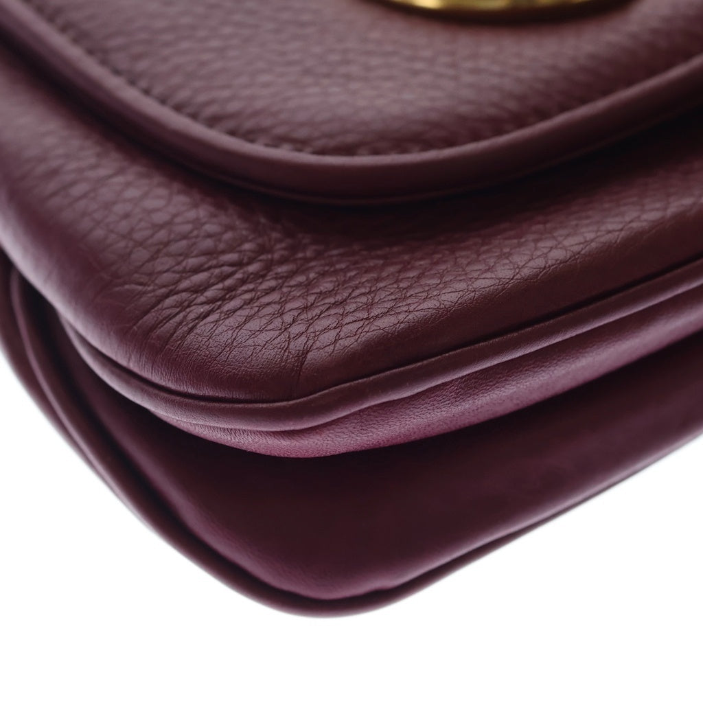 GUCCI(グッチ) ダブルG チェーンショルダーバッグ ミニバッグ ワインレッド レザー 251821 ゴールド金具 レディース