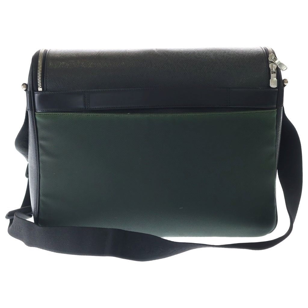 LOUIS VUITTON(ルイヴィトン) タイガ タイミール ショルダーバッグ ブラック×グリーン レザー M30862 シルバー金具 レディース