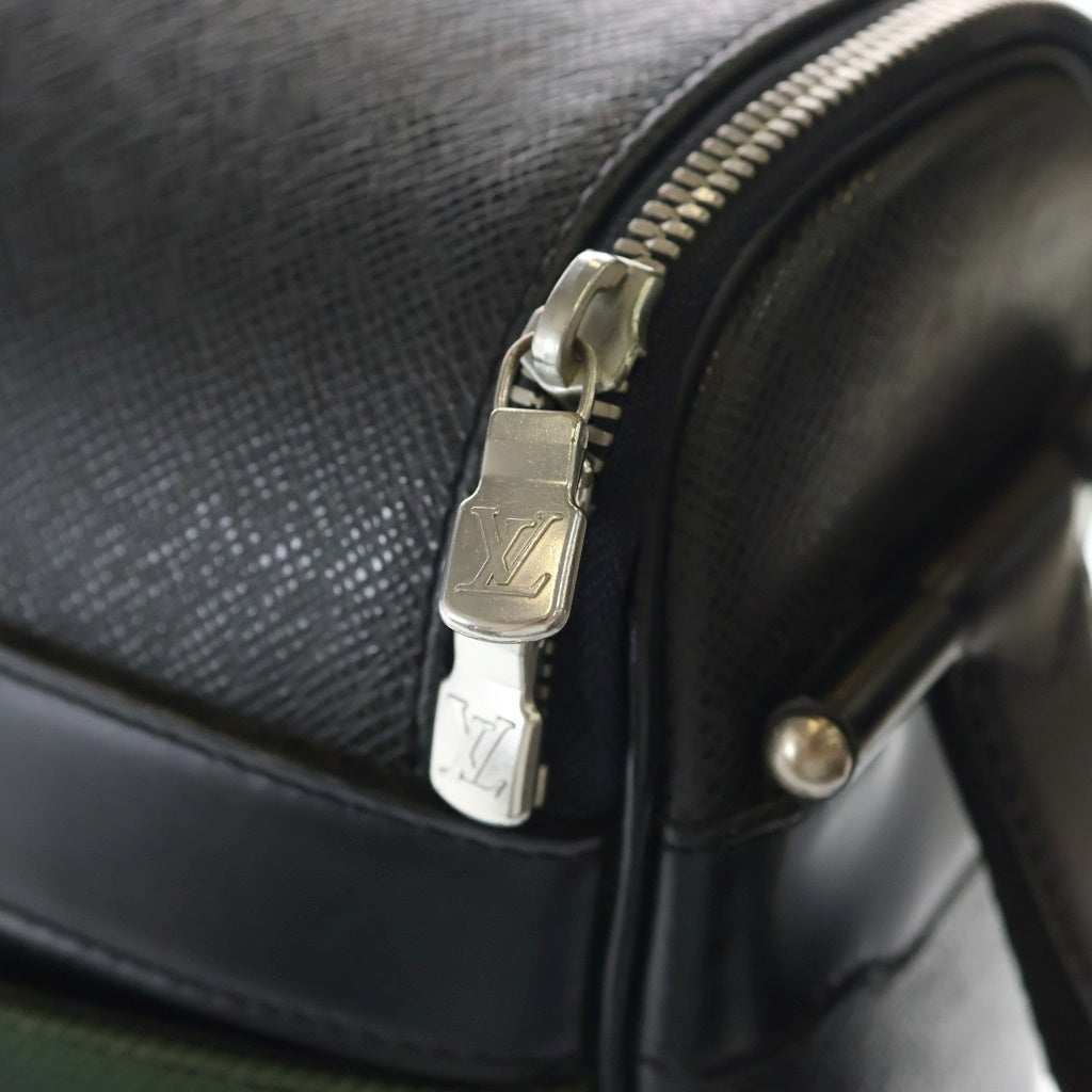LOUIS VUITTON(ルイヴィトン) タイガ タイミール ショルダーバッグ ブラック×グリーン レザー M30862 シルバー金具 レディース