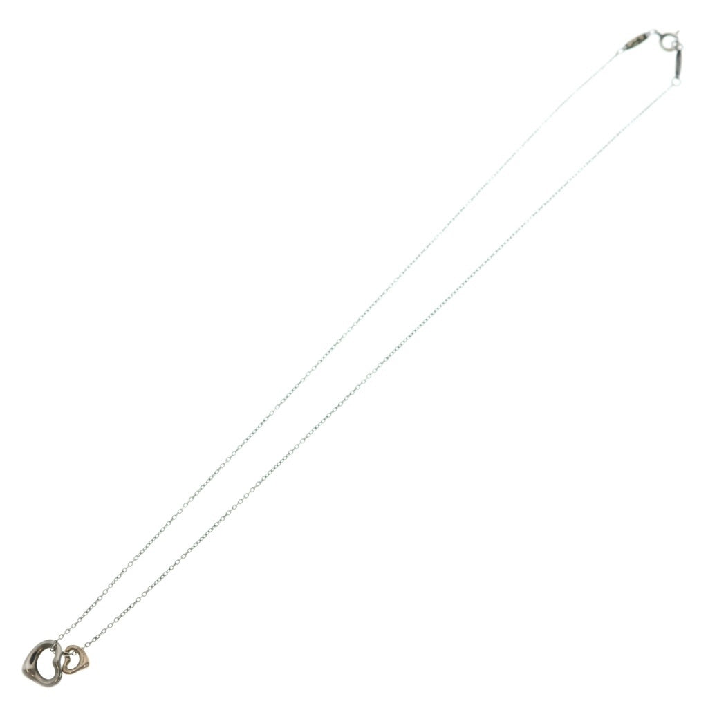TIFFANY & Co.(ティファニー) エルサペレッティ ダブルオープンハート ネックレス Ag925/K18PG シルバー/ピンクゴールド レディース