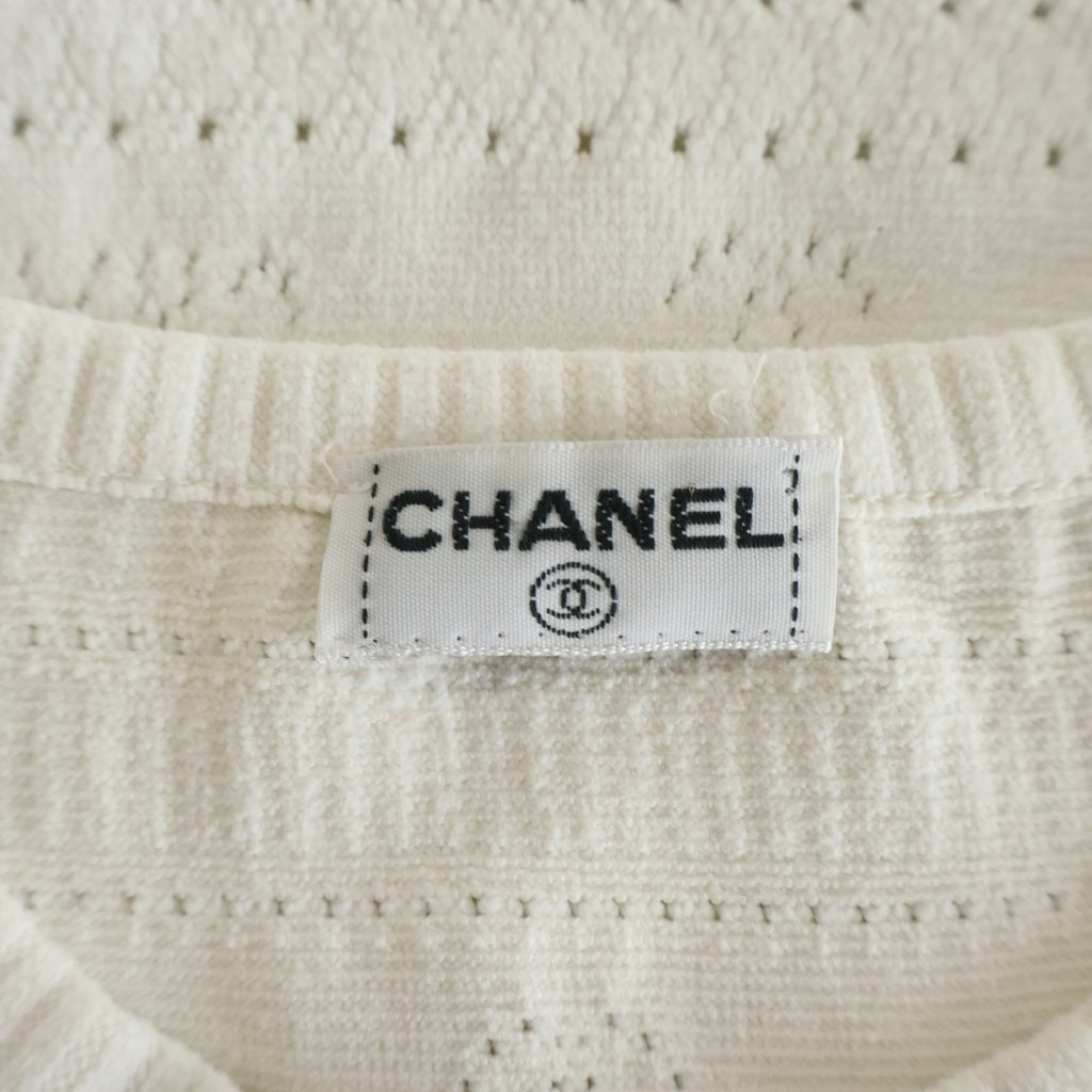 CHANEL(シャネル) パンチング 半袖サマーニット アイボリー 42 レディース
