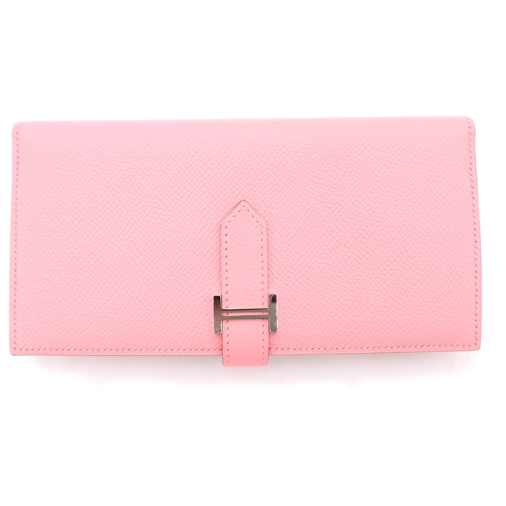 HERMES(エルメス) ベアンスフレ ローズコンフェッティ ロングウォレット 長財布 カードケース ピンク エプソン シルバー金具 レディース