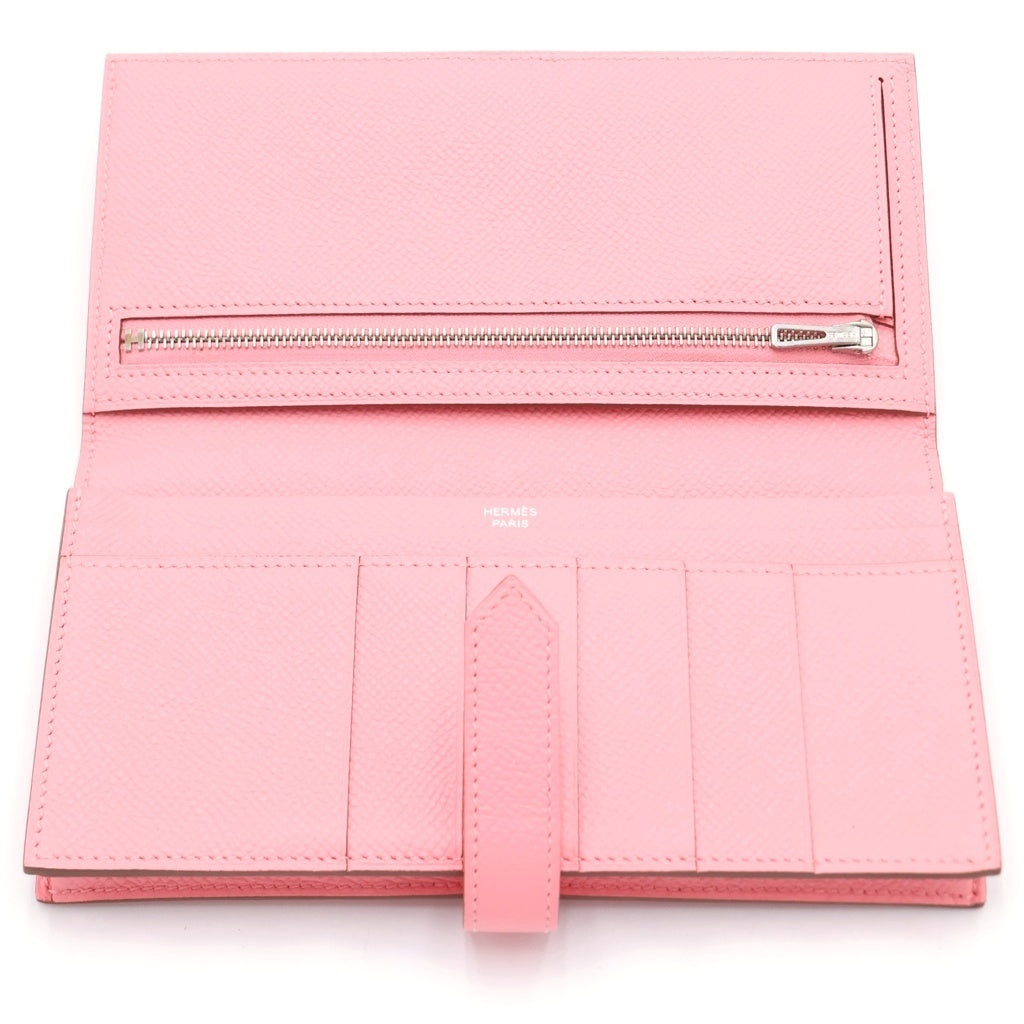 HERMES(エルメス) ベアンスフレ ローズコンフェッティ ロングウォレット 長財布 カードケース ピンク エプソン シルバー金具 レディース
