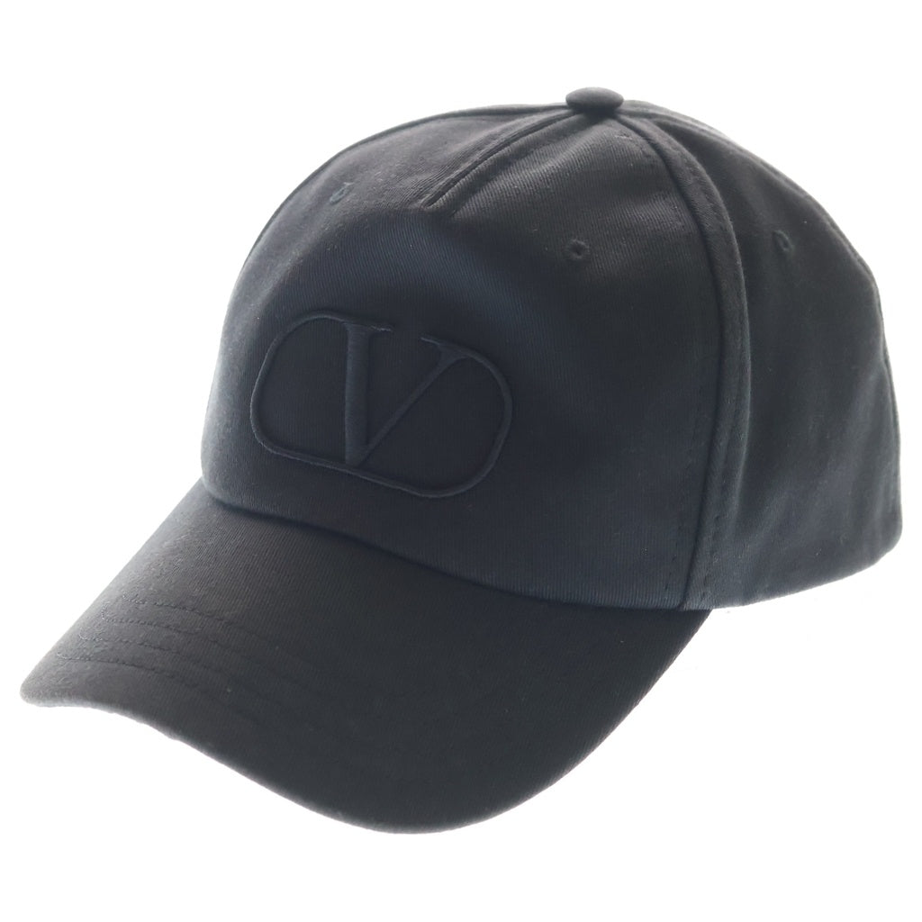 VALENTINO(ヴァレンティノ) Vロゴ シグネチャー コットン ベースボールキャップ 帽子 #60 ブラック