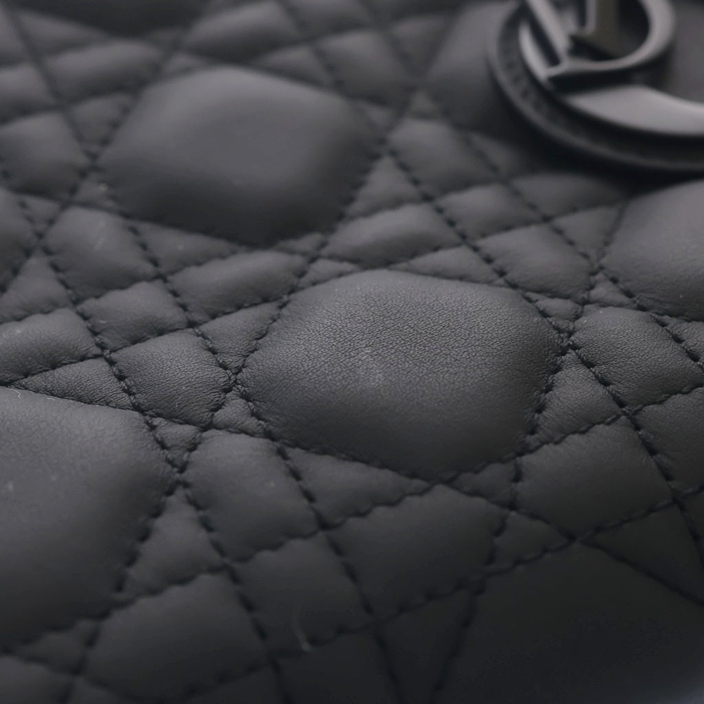 DIOR(ディオール) レディディオール ミニ ウルトラマット 2WAYバッグ ハンドバッグ ショルダーバッグ ブラック レザー ブラック金具 レディース