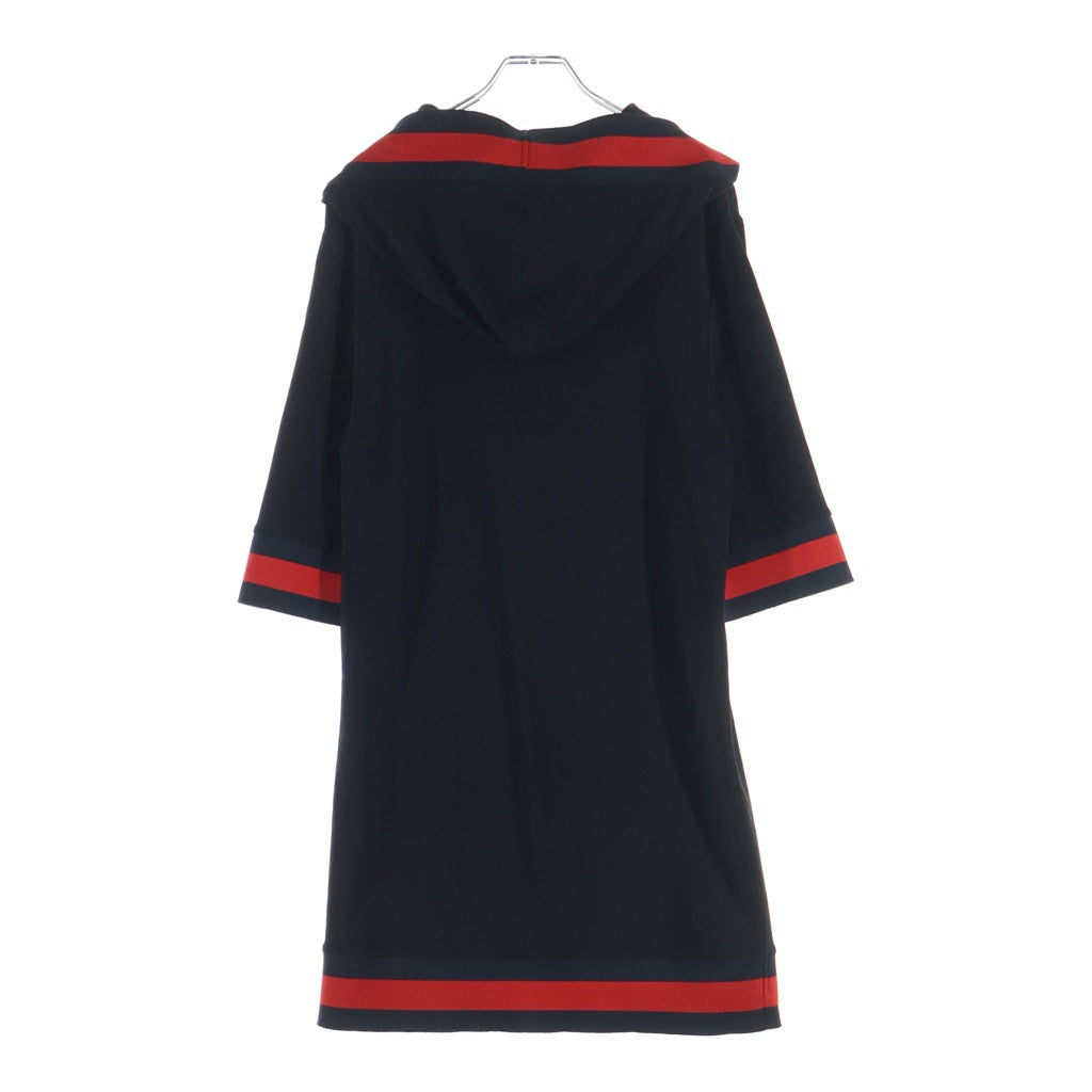 GUCCI(グッチ) レーヨン ジャージ フーデット ワンピース ブラック/レッド レディース 470320 X5S35