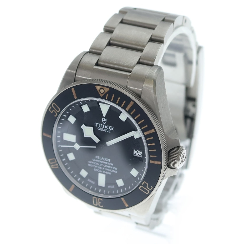 TUDOR(チュードル) ぺラゴス デイト 黒文字盤 自動巻き 腕時計 シルバー/ブラック 25600TN