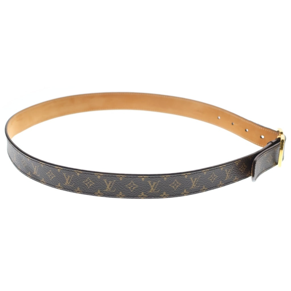 LOUIS VUITTON(ルイヴィトン) モノグラム サンチュール レザーベルト ブラウン □80/32 M9584 ゴールド金具