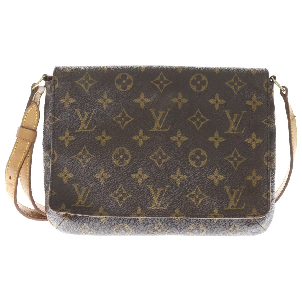 LOUIS VUITTON(ルイヴィトン) モノグラム ミュゼットタンゴ ショルダーバッグ ブラウン レザー×PVC M51388 ゴールド金具
