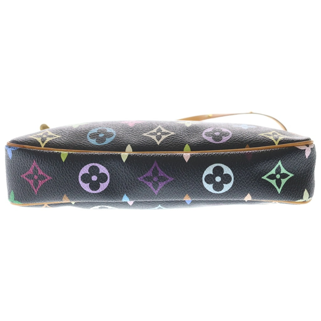 LOUIS VUITTON(ルイヴィトン) モノグラムマルチカラー ポシェットアクセソワール ハンドバッグ ブラウン×ブラック レザー×PVC M92648 ゴールド金具 レディース