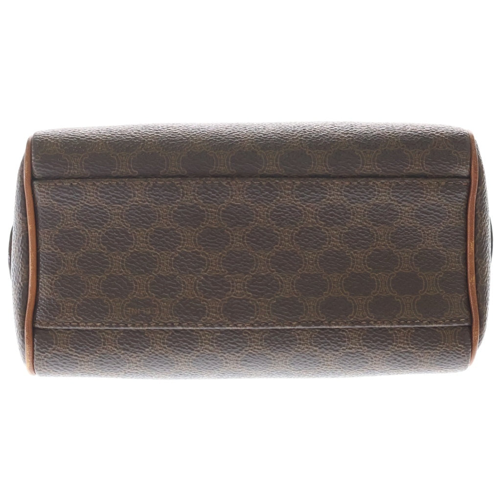 CELINE(セリーヌ) マカダム 2wayミニボストンバッグ ショルダーバッグ ブラウン レザー×PVC ゴールド金具 レディース