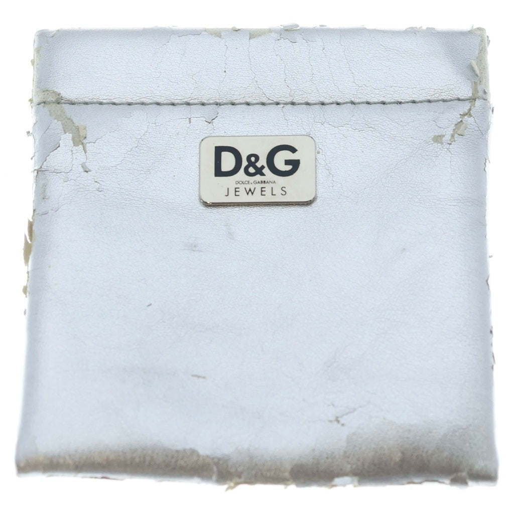 DOLCE & GABBANA(ドルチェアンドガッバーナ) ロゴプレートラインストーン タグ ネックレス ペンダント シルバー