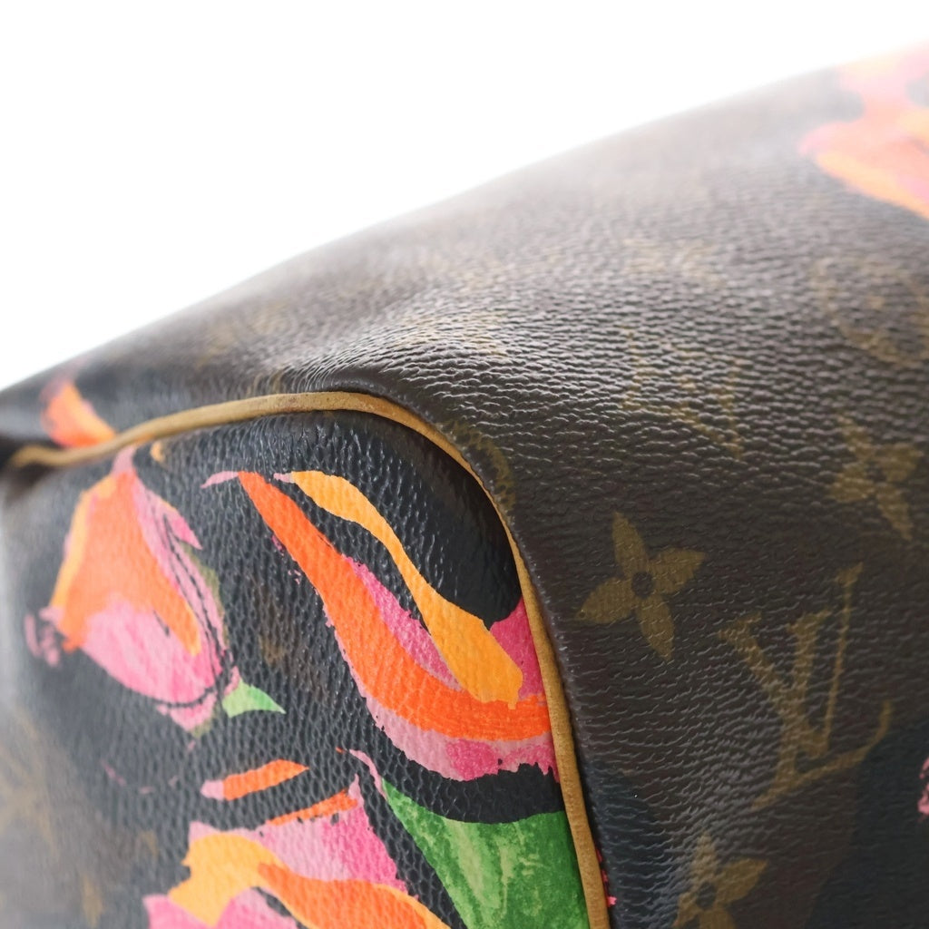 LOUIS VUITTON(ルイヴィトン) モノグラムローズ スピーディ30 ハンドバッグ ボストンバッグ ブラウン レザー×PVC M48610 ゴールド金具 レディース