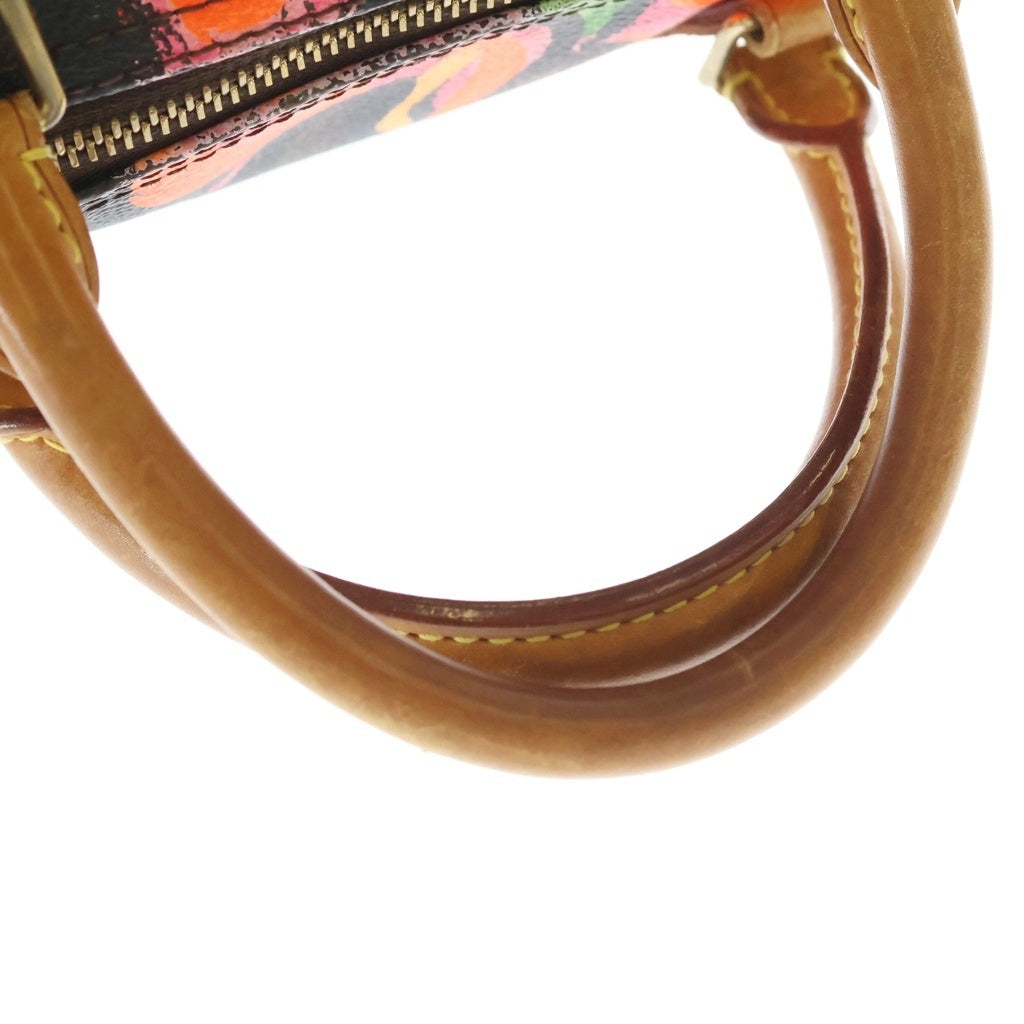 LOUIS VUITTON(ルイヴィトン) モノグラムローズ スピーディ30 ハンドバッグ ボストンバッグ ブラウン レザー×PVC M48610 ゴールド金具 レディース
