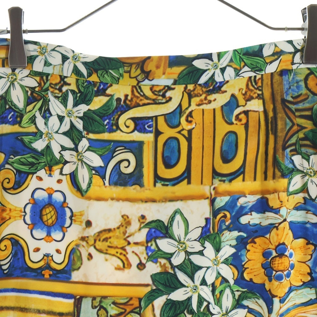 DOLCE & GABBANA(ドルチェアンドガッバーナ) 総柄ひざ丈タイトスカート イエロー #42 レディース