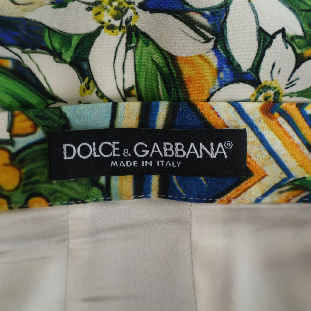 DOLCE & GABBANA(ドルチェアンドガッバーナ) 総柄ひざ丈タイトスカート イエロー #42 レディース