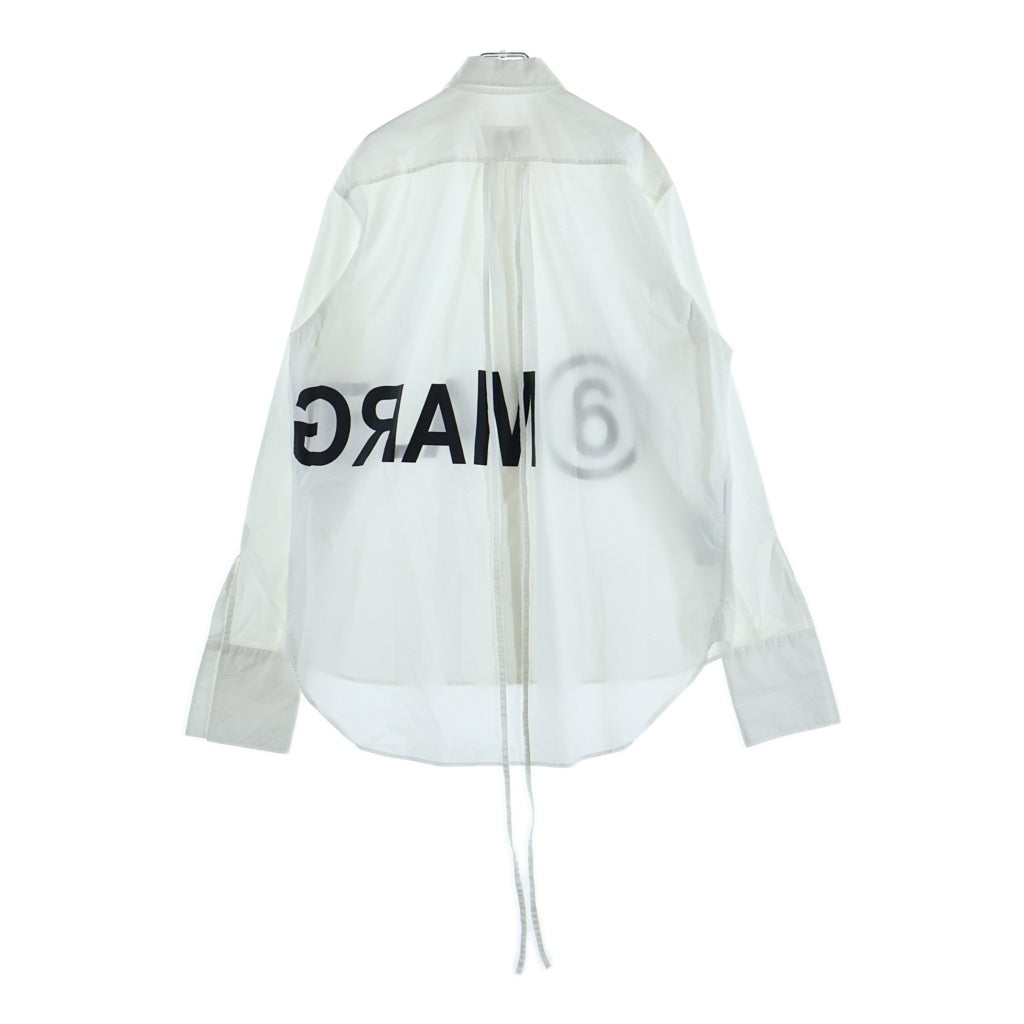 MM6 Maison Margiela(エムエムシックスメゾンマルジェラ) ロゴプリント 長袖シャツ ホワイト #38 レディース
