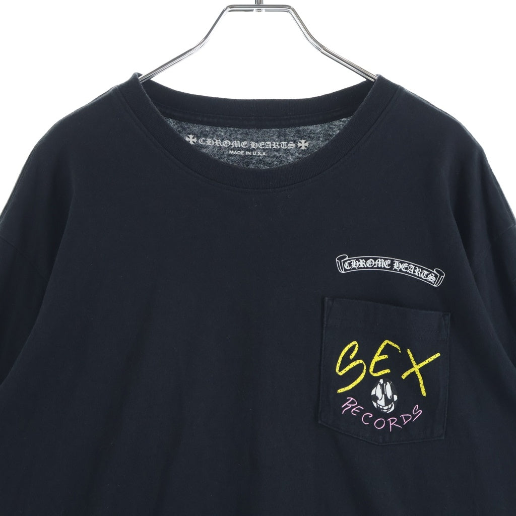 CHROME HEARTS(クロムハーツ) SEX RECORDS セックスレコーズ コットン ロングスリーブTシャツ 長袖カットソー ブラック レディース