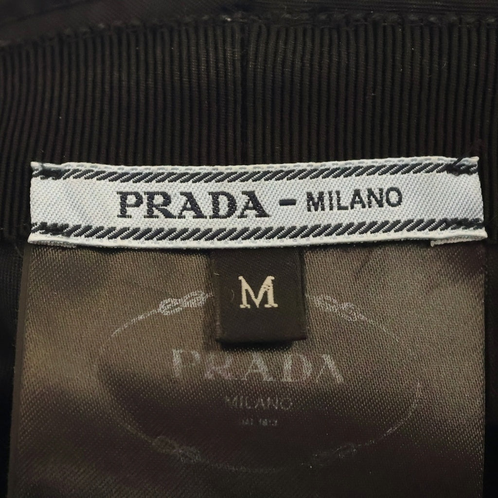 PRADA(プラダ) RE-NYLON リナイロン トライアングルロゴプレート バケットハット 帽子 ブラック レディース
