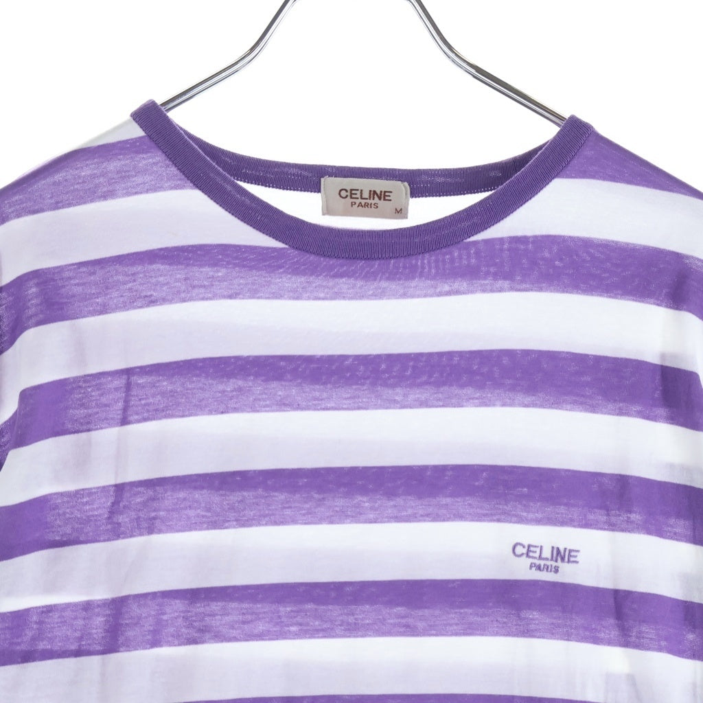 CELINE(セリーヌ) ボーダーTシャツ パープル×ホワイト #M D-KT2012