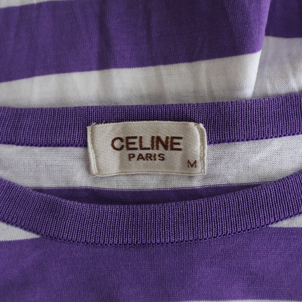 CELINE(セリーヌ) ボーダーTシャツ パープル×ホワイト #M D-KT2012