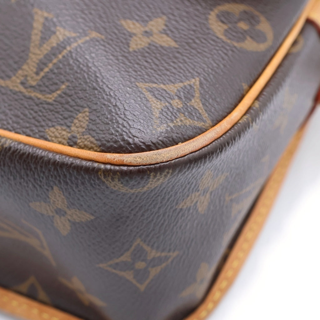 LOUIS VUITTON(ルイヴィトン) モノグラム ソローニュ ショルダーバッグ ブラウン レザー×PVC M42250 ゴールド金具 レディース