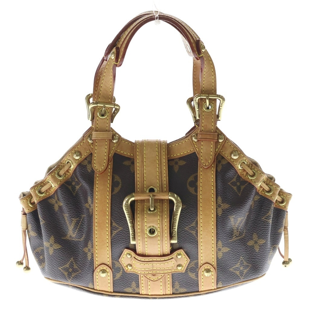 LOUIS VUITTON(ルイヴィトン) モノグラム テダPM ミニハンドバッグ ブラウン レザー×PVC M92399 ゴールド金具 レディース