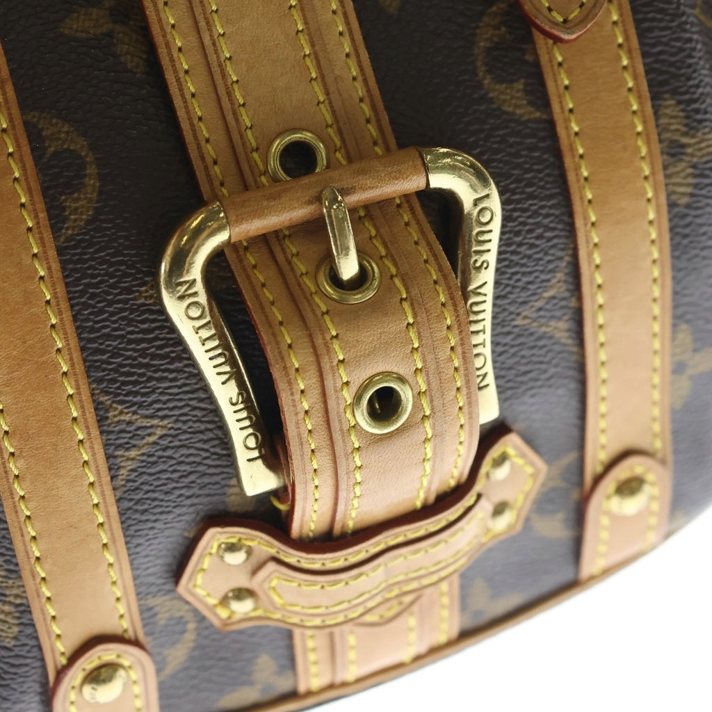 LOUIS VUITTON(ルイヴィトン) モノグラム テダPM ミニハンドバッグ ブラウン レザー×PVC M92399 ゴールド金具 レディース