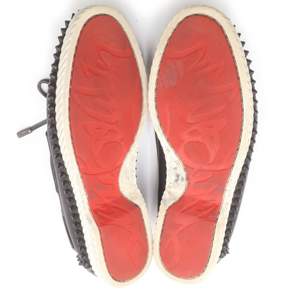 CHRISTIAN LOUBOUTIN(クリスチャンルブタン) スタッズ デッキシューズ モカシン レザー ブラック レディース