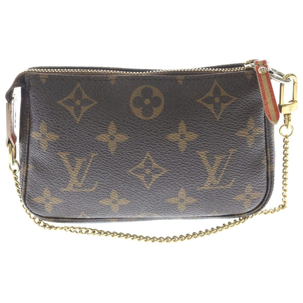 LOUIS VUITTON(ルイヴィトン) モノグラム ミニポシェットアクセソワール トランク&ロック ポーチ ケース ブラウン PVC M60417 ゴールド金具 レディース