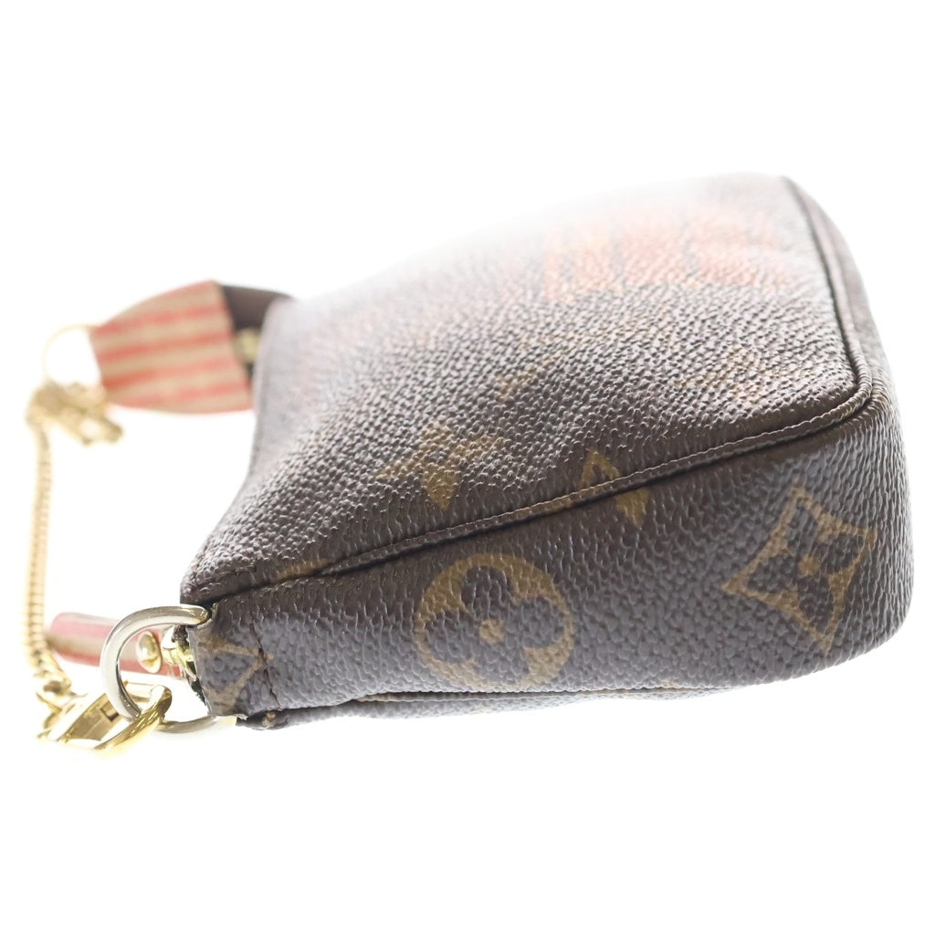 LOUIS VUITTON(ルイヴィトン) モノグラム ミニポシェットアクセソワール トランク&ロック ポーチ ケース ブラウン PVC M60417 ゴールド金具 レディース