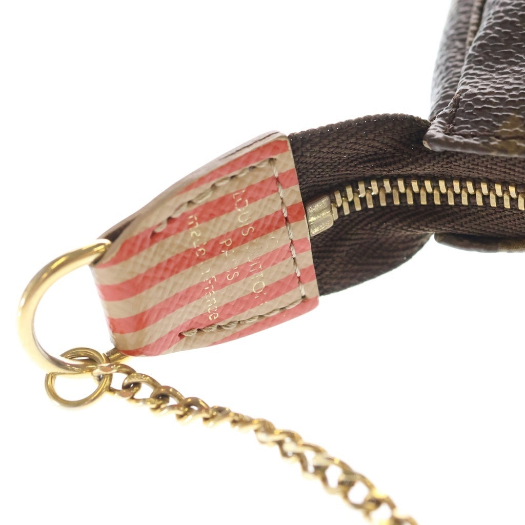 LOUIS VUITTON(ルイヴィトン) モノグラム ミニポシェットアクセソワール トランク&ロック ポーチ ケース ブラウン PVC M60417 ゴールド金具 レディース