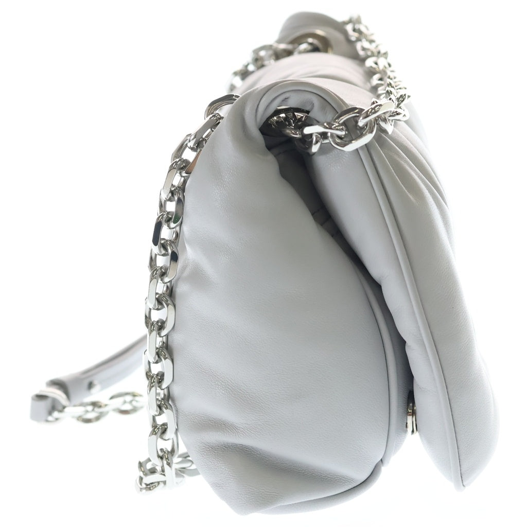 Maison Margiela(メゾンマルジェラ) グラムスラム フラップ スモール チェーンショルダーバッグ グレー レザー SB1WG0019 シルバー金具 レディース