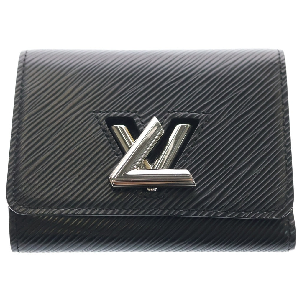 LOUIS VUITTON(ルイヴィトン) エピ ポルトフォイユ ツイスト コンパクトウォレット 三つ折り財布 コインケース ブラック レザー M63322 シルバー金具 レディース