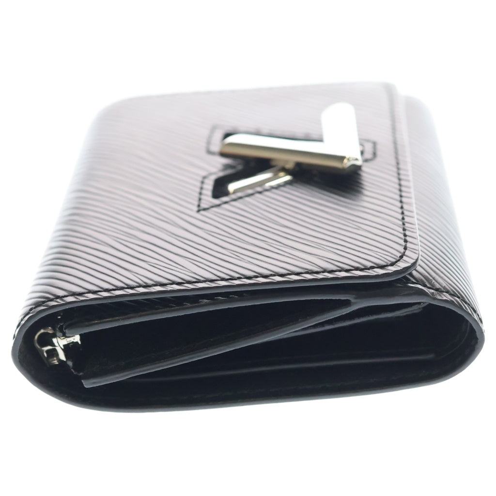 LOUIS VUITTON(ルイヴィトン) エピ ポルトフォイユ ツイスト コンパクトウォレット 三つ折り財布 コインケース ブラック レザー M63322 シルバー金具 レディース