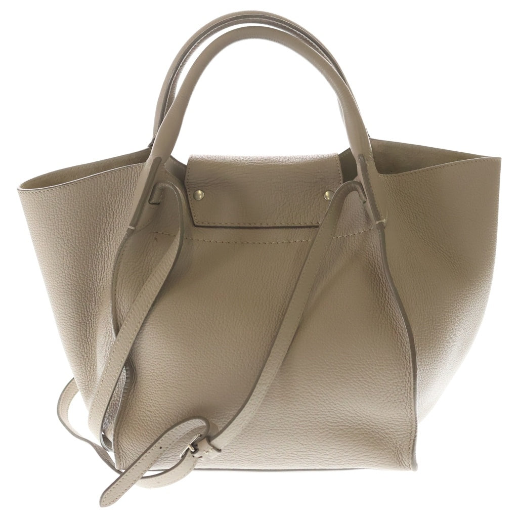 CELINE(セリーヌ) ビックバック スモール ハンドバッグ ベージュ レザー シルバー金具 レディース