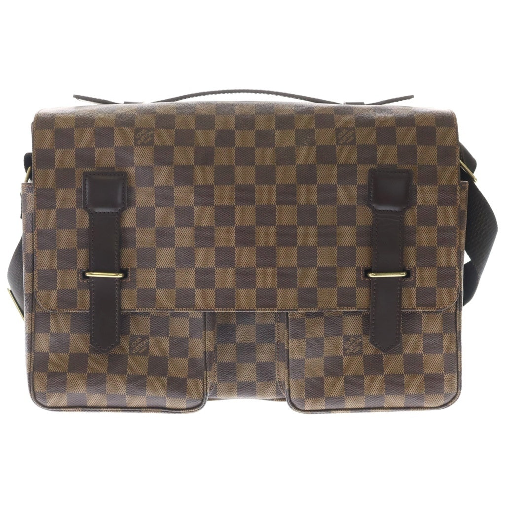 LOUIS VUITTON(ルイヴィトン) ダミエ ブロードウェイ ショルダーバッグ ブラウン レザー×PVC N42270 ゴールド金具