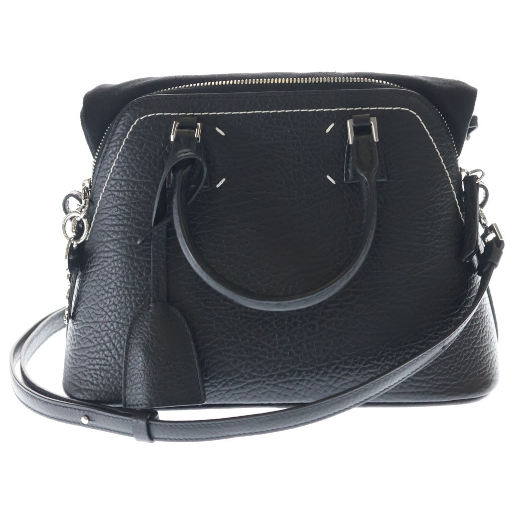 Maison Margiela(メゾンマルジェラ) 5AC 2WAYハンドバッグ ショルダーバッグ ブラック レザー シルバー金具 レディース