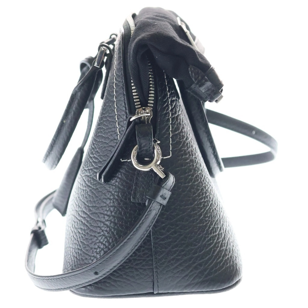Maison Margiela(メゾンマルジェラ) 5AC 2WAYハンドバッグ ショルダーバッグ ブラック レザー シルバー金具 レディース