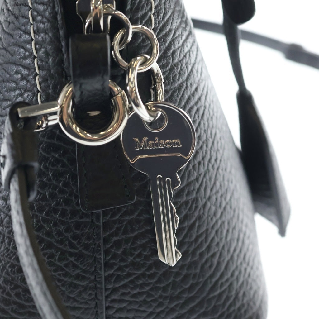 Maison Margiela(メゾンマルジェラ) 5AC 2WAYハンドバッグ ショルダーバッグ ブラック レザー シルバー金具 レディース