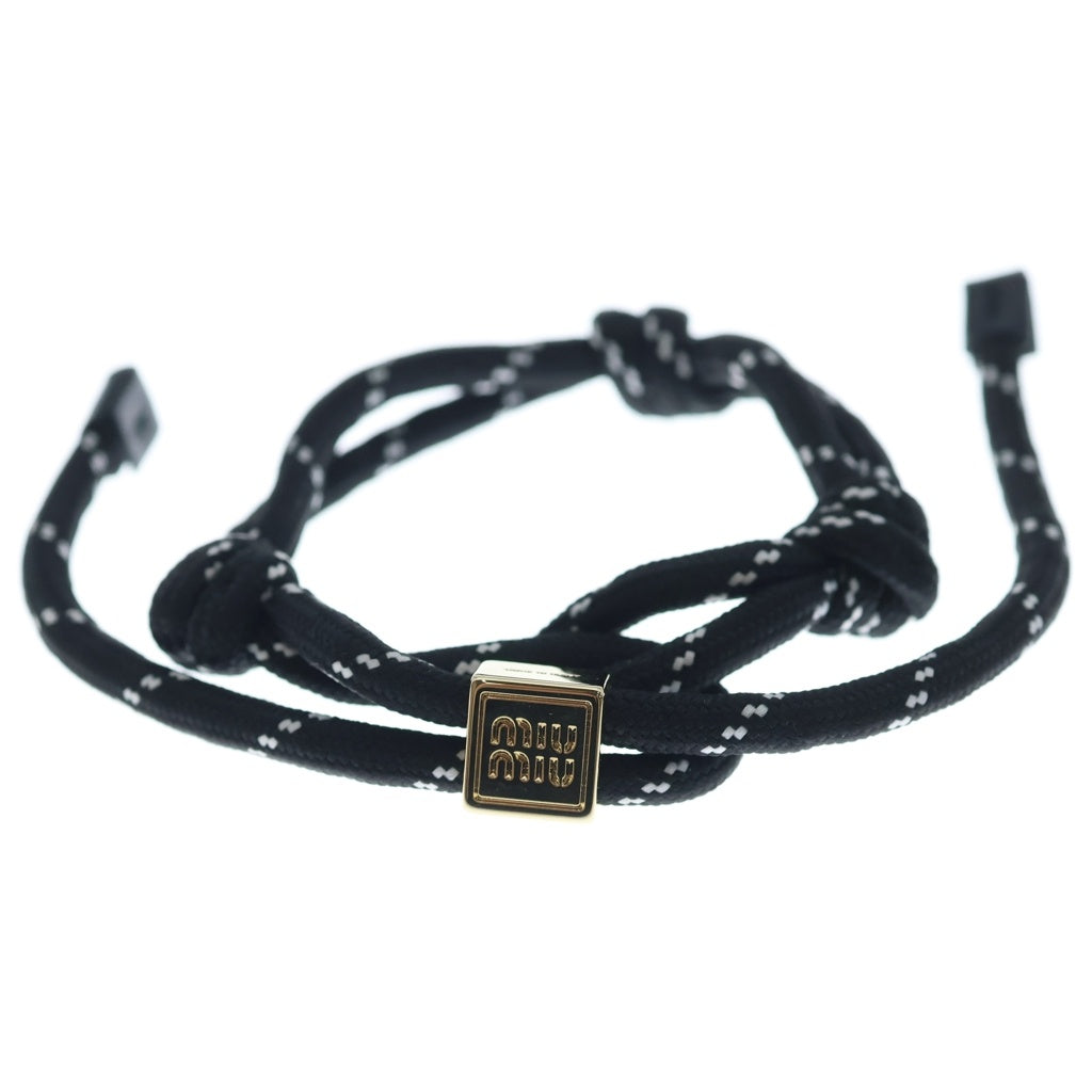 miumiu(ミュウミュウ) コード ブレスレット シルク ブラック 51B538