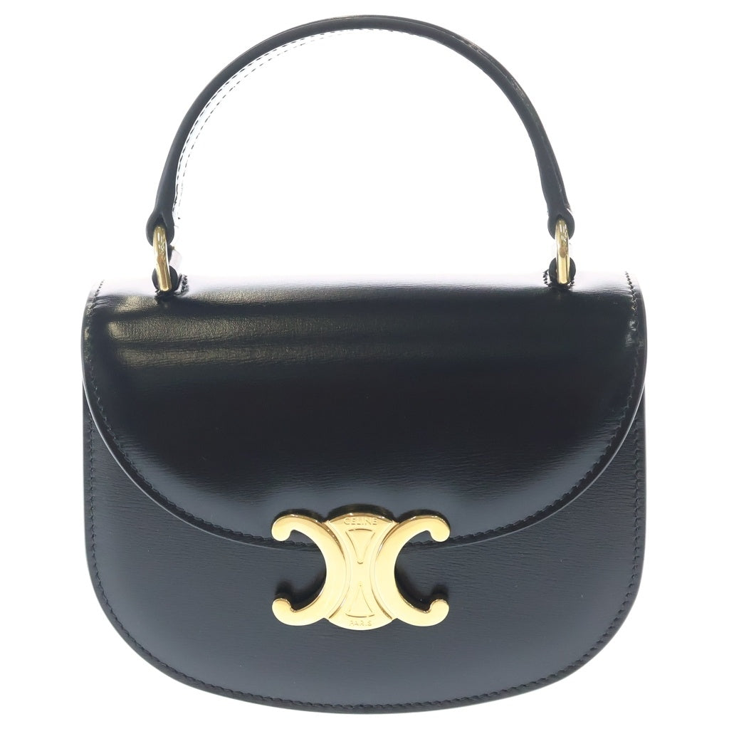 CELINE(セリーヌ) ミニ ブザス クレア 2WAYバッグ ハンドバッグ ショルダーバッグ ブラック レザー ゴールド金具 レディース