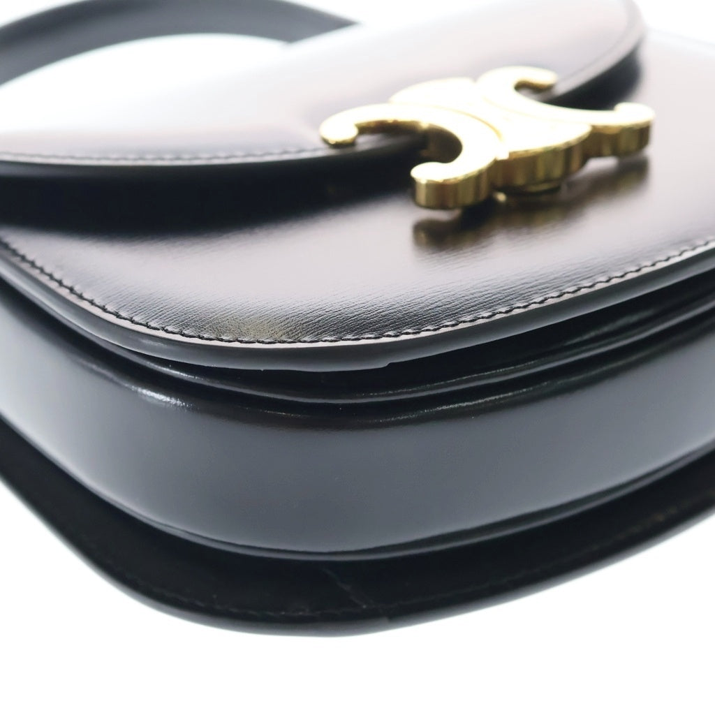 CELINE(セリーヌ) ミニ ブザス クレア 2WAYバッグ ハンドバッグ ショルダーバッグ ブラック レザー ゴールド金具 レディース