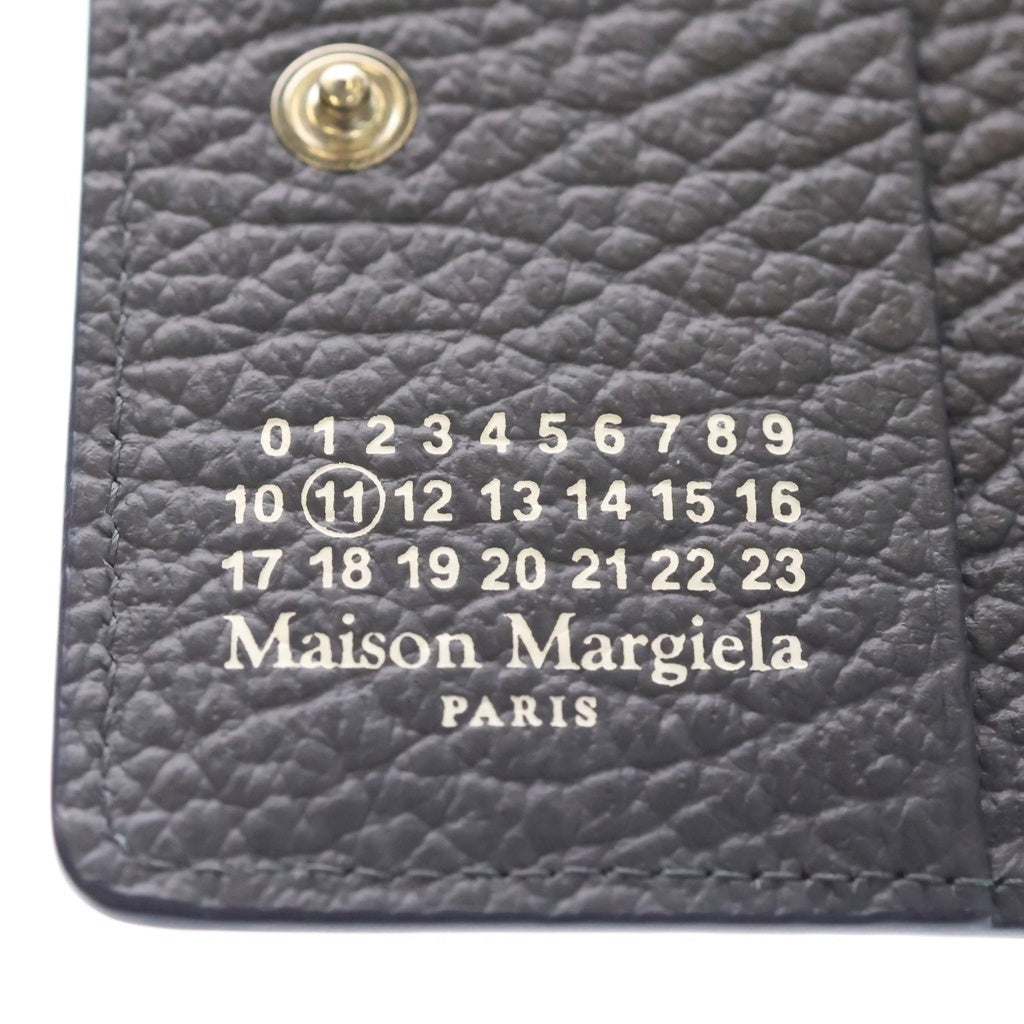 Maison Martin Margiela(メゾンマルタンマルジェラ) バッグチャーム コンパクトウォレット カードケース ブルーパープル レザー シルバー金具