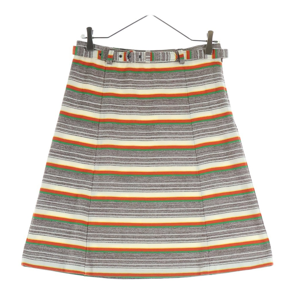 FUMIKA UCHIDA(フミカウチダ) Multi Stripes Belted Skirt マルチストライプ ベルト スカート コットン マルチカラー FU-X-CS004 レディース