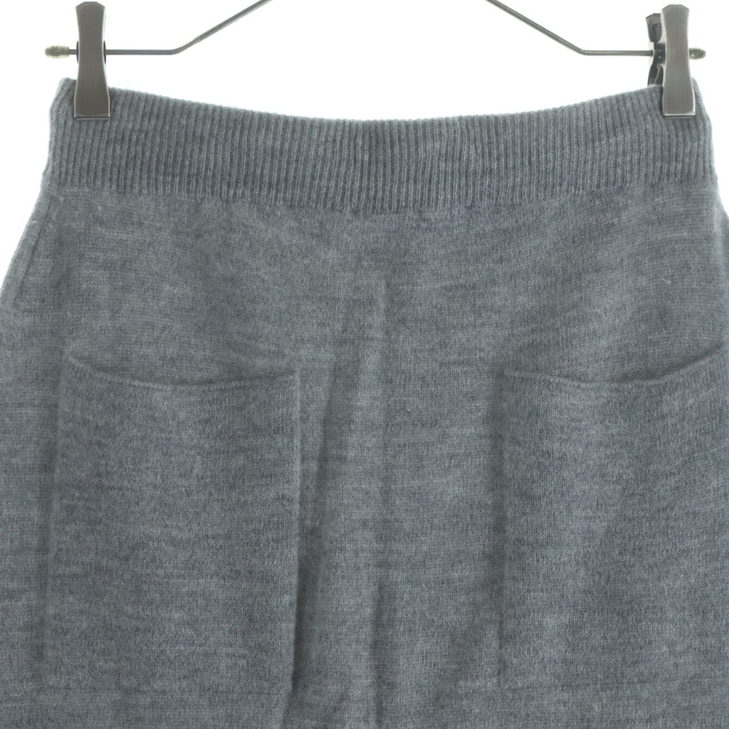 three dots(スリードッツ) Wool cashmere pants ウールカシミヤパンツ ニット リブ グレー MX6001Y レディース
