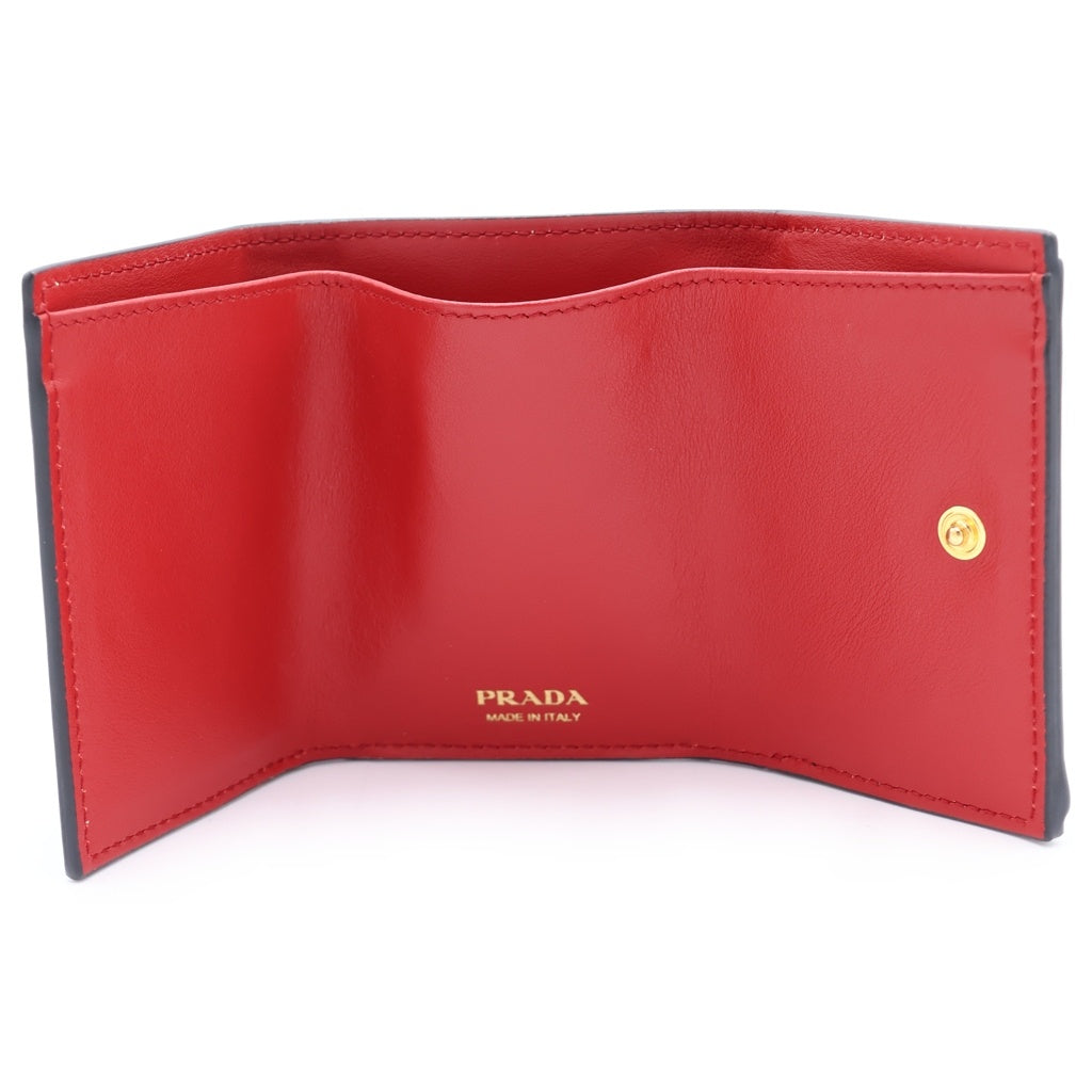 PRADA(プラダ) サフィアーノ レザー 三つ折り財布 コンパクトウォレット ブラック 1MH021 レディース