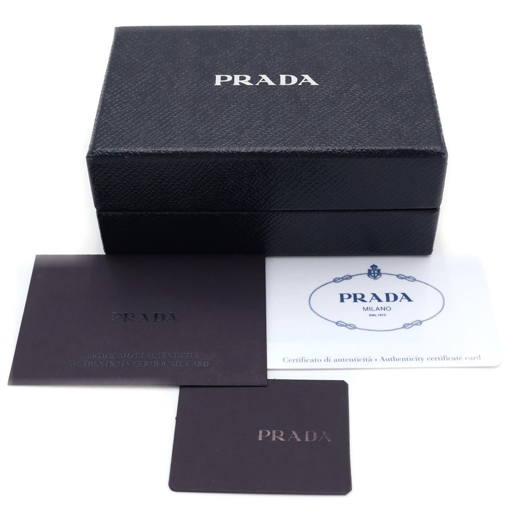 PRADA(プラダ) サフィアーノ レザー 三つ折り財布 コンパクトウォレット ブラック 1MH021 レディース