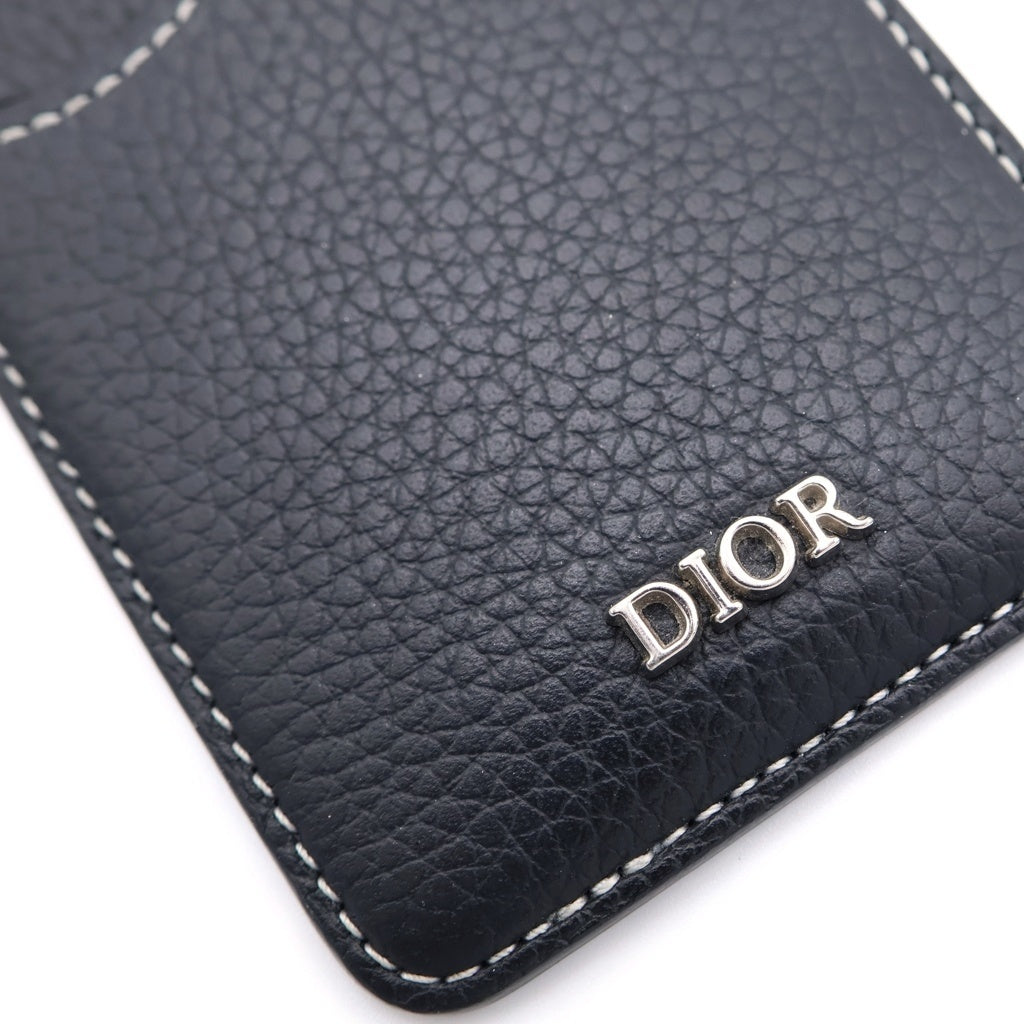 DIOR(ディオール) サドル マグネットカードホルダー カードケース ブラック レザー